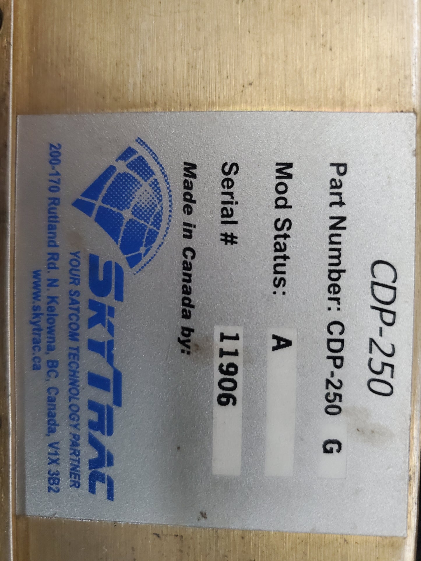 CDP-250 Sat/Com Display- SkyTrac - 5H-TAZ