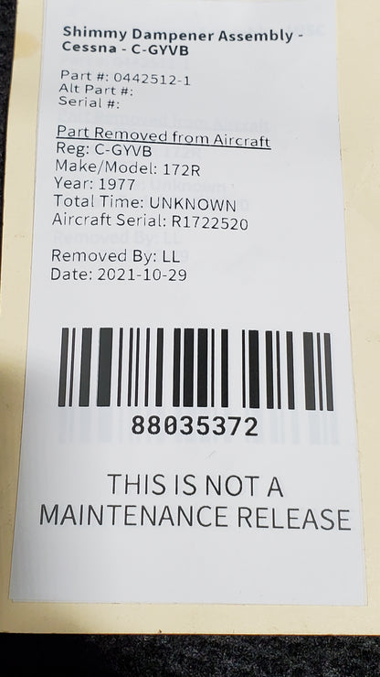 Shimmy Dampener Assembly - Cessna - C-GYVB