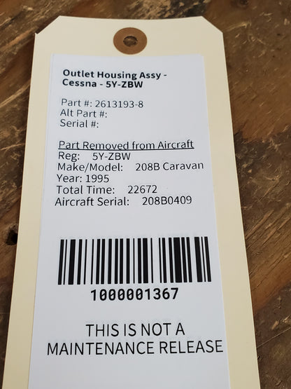 Outlet Housing Assy - Cessna - 5Y-ZBW