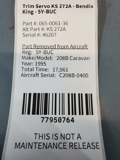 Trim Servo KS 272A - Bendix King - 5Y-BUC