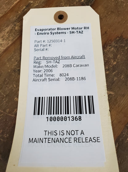 Evaporator Blower Motor RH - Enviro Systems - 5H-TAZ