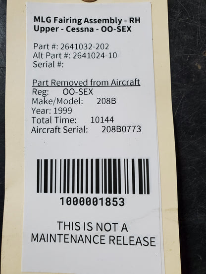 MLG Fairing Assembly - RH Upper - Cessna - OO-SEX