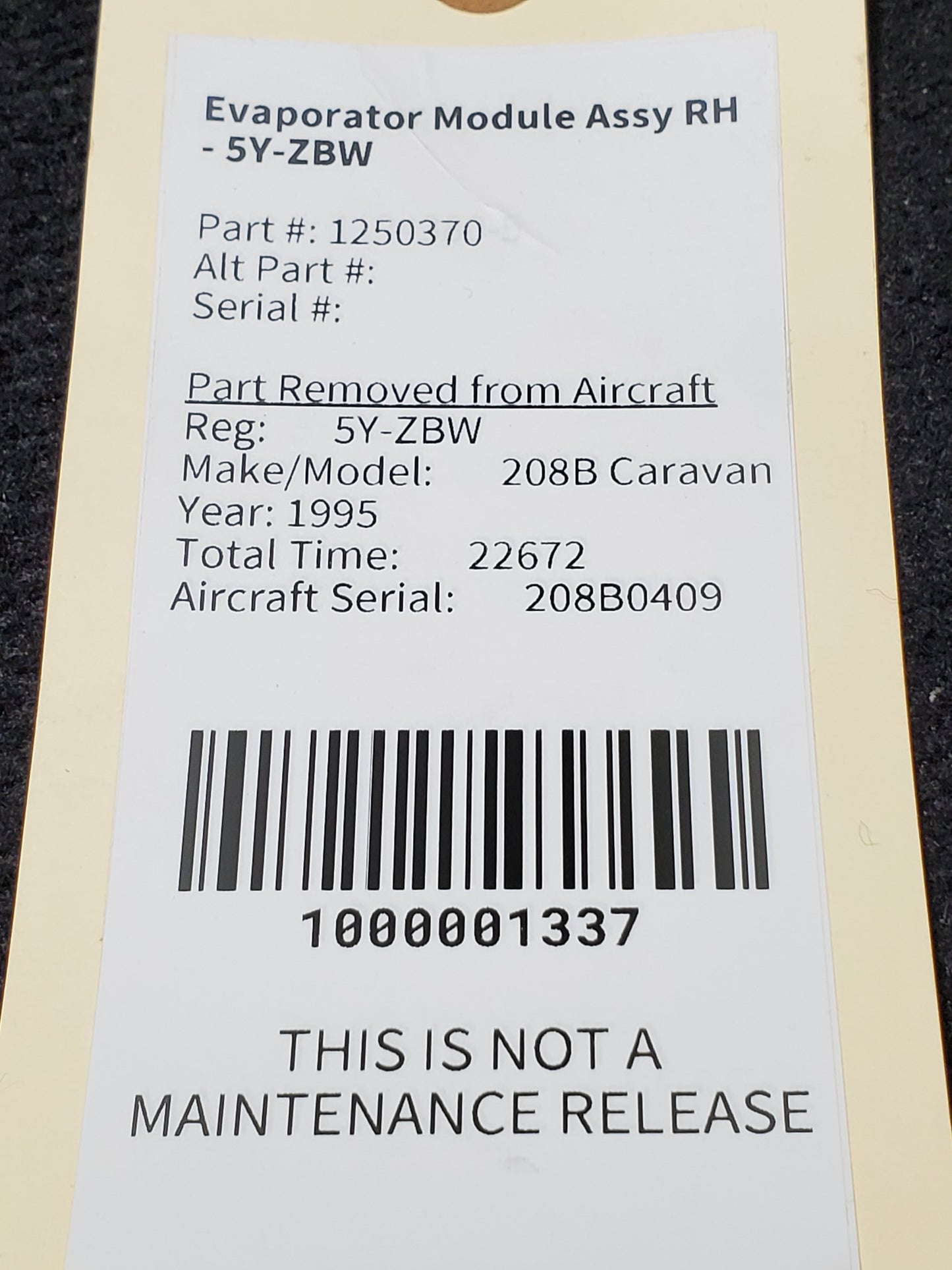 Evaporator Module Assy RH - 5Y-ZBW