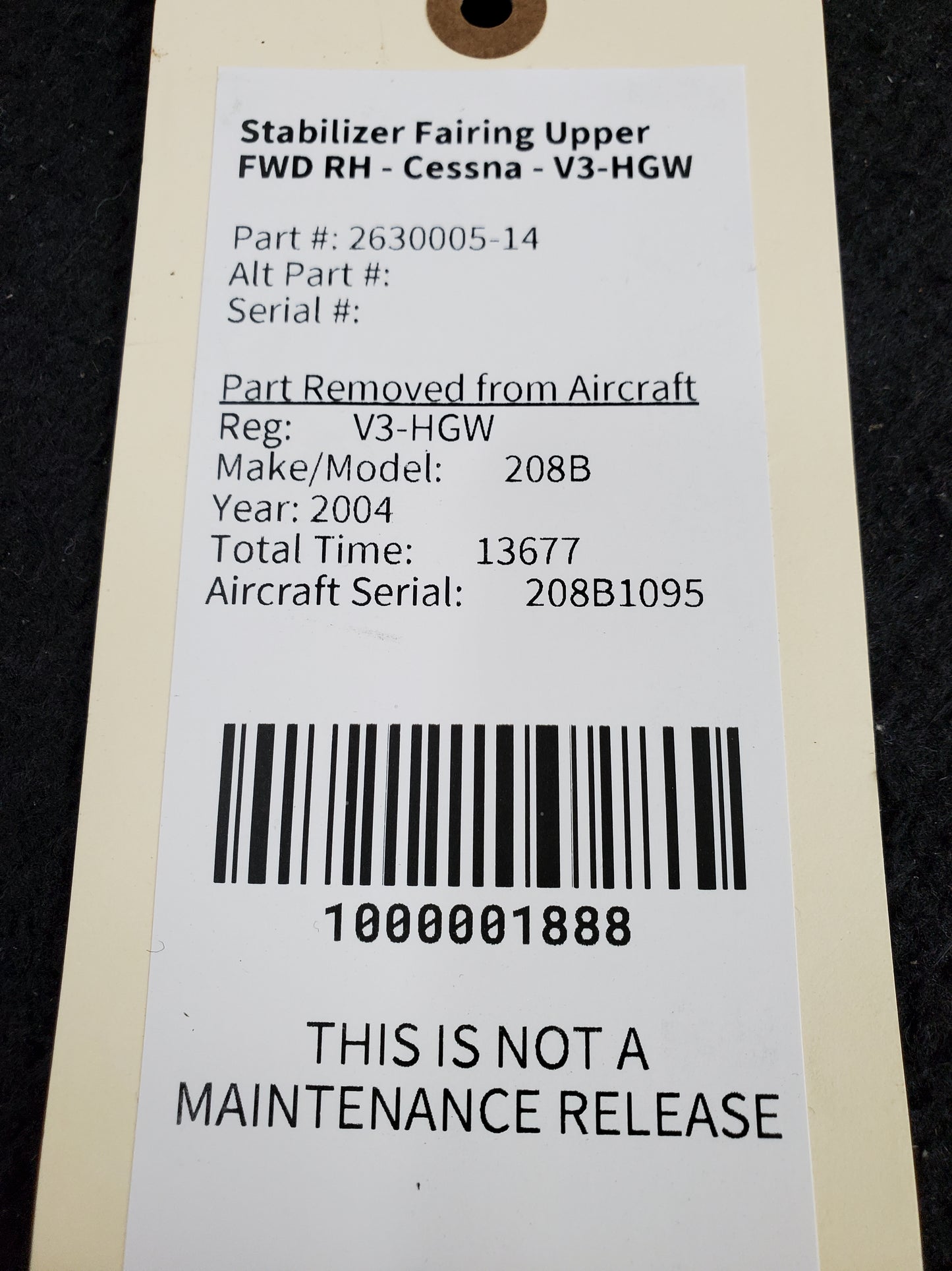 Stabilizer Fairing Upper FWD RH - Cessna - V3-HGW