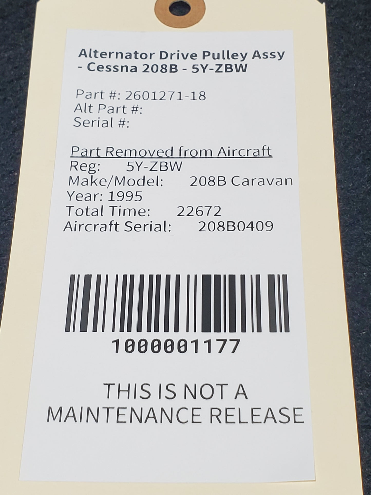 Alternator Drive Pulley Assy - Cessna 208B - 5Y-ZBW