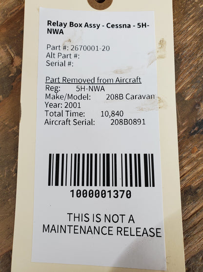 Relay Box Assy - Cessna - 5H-NWA