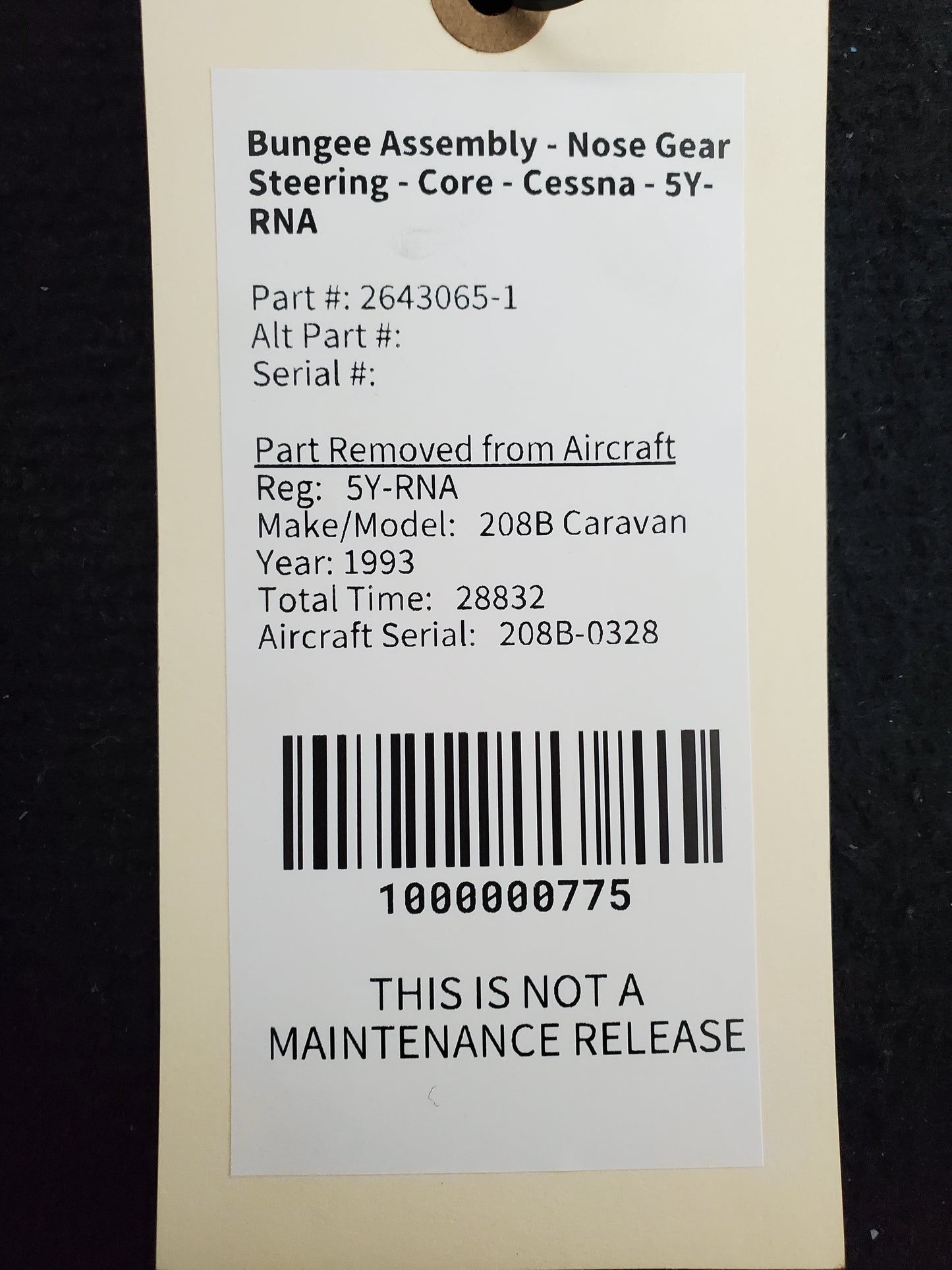Bungee Assembly - Nose Gear Steering - Core - Cessna - 5Y-RNA