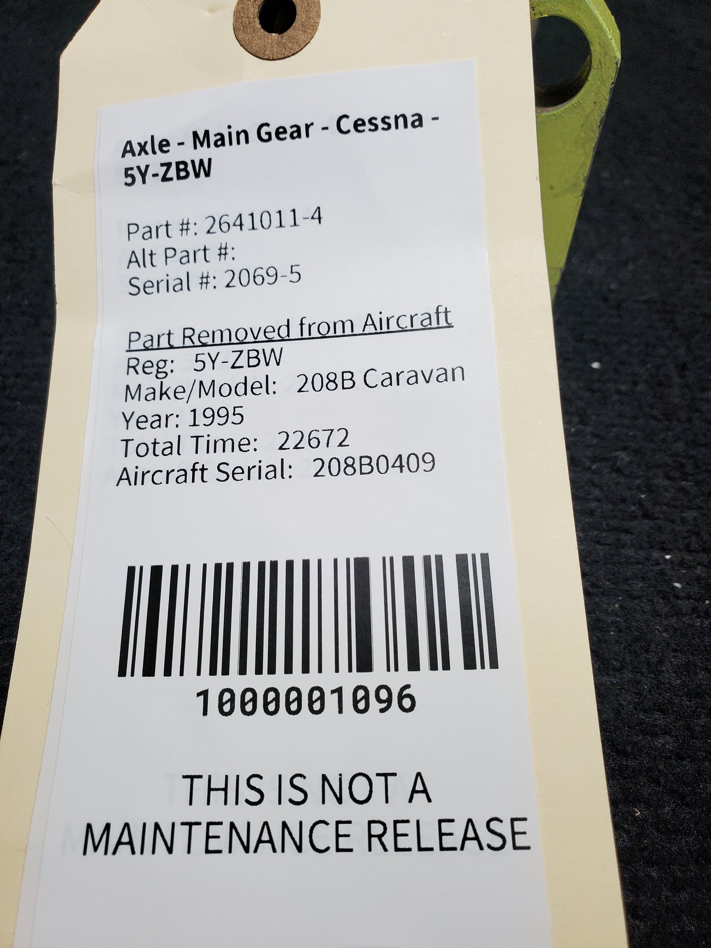 Axle - Main Gear - Cessna - 5Y-ZBW