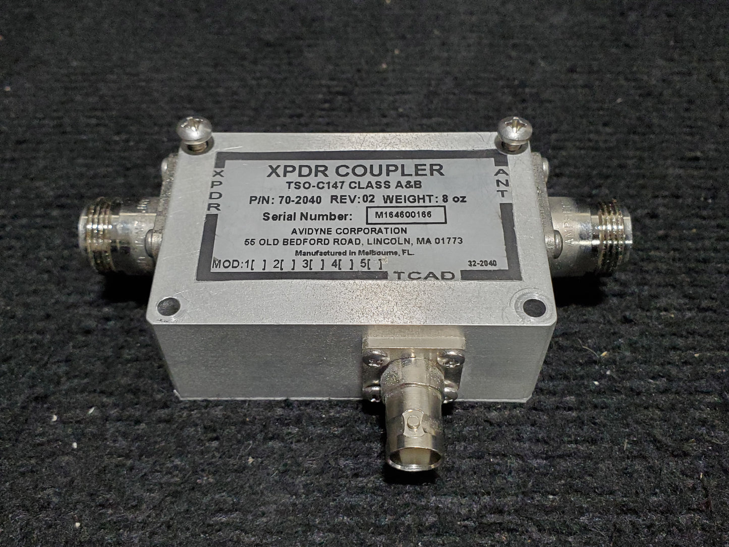 XPDR Coupler - Avidyne Corp - OO-SEX