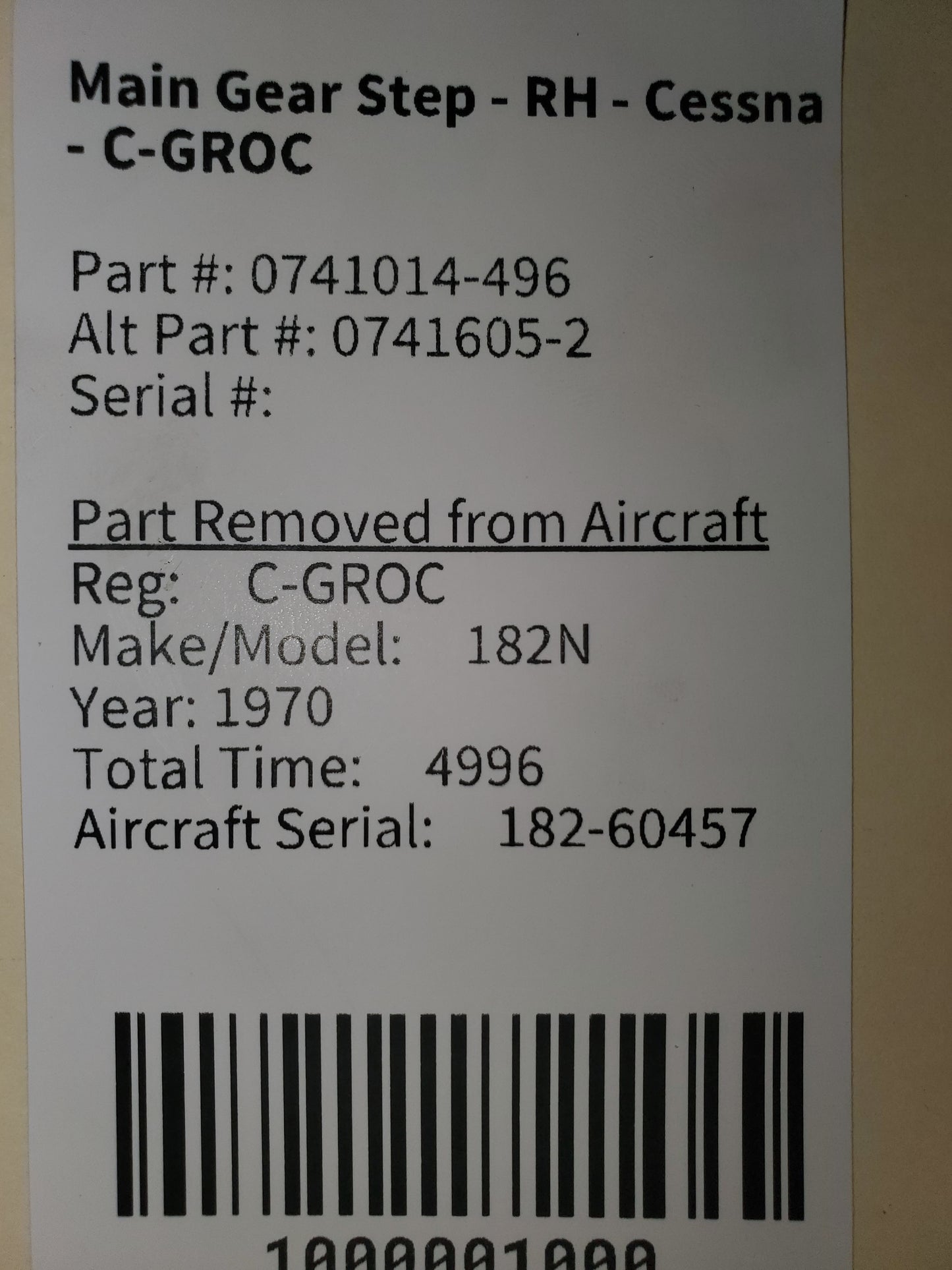 Main Gear Step - RH - Cessna - C-GROC