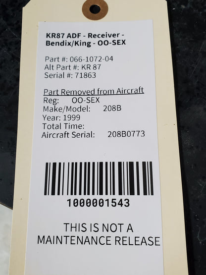 KR87 ADF - Receiver - Bendix/King - OO-SEX
