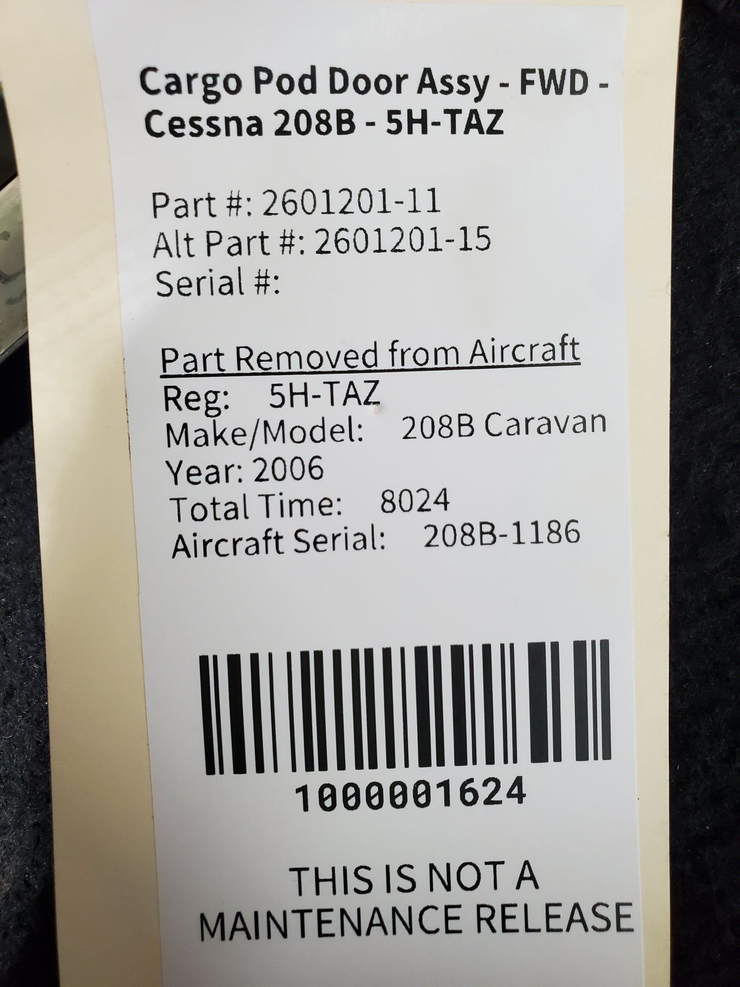 Cargo Pod Door Assy - FWD - Cessna 208B - 5H-TAZ