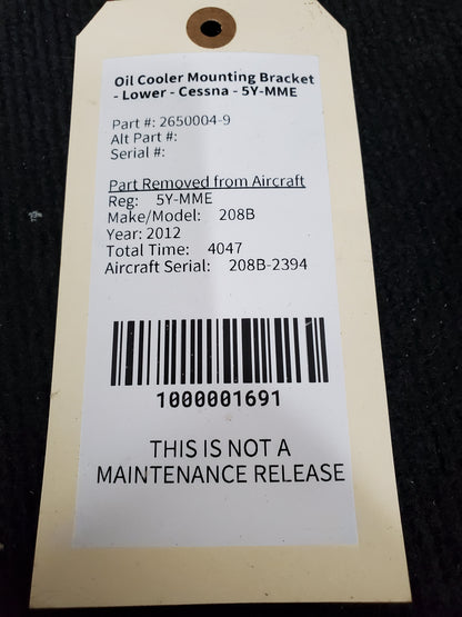 Oil Cooler Mounting Bracket - Lower - Cessna - 5Y-MME
