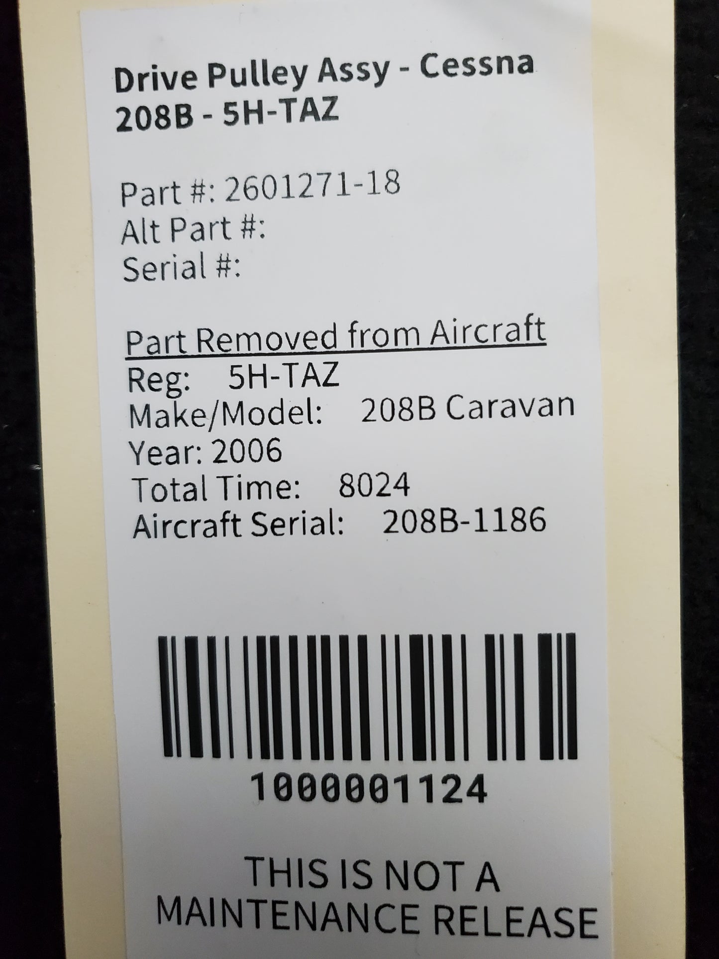 Alternator Drive Pulley Assy - Cessna 208B - 5H-TAZ