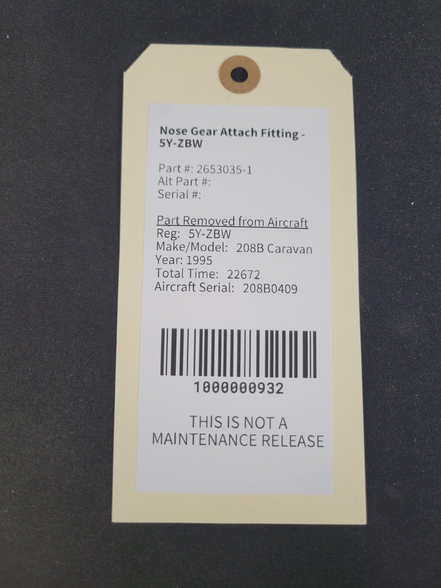 Nose Gear Attach Fitting - 5Y-ZBW