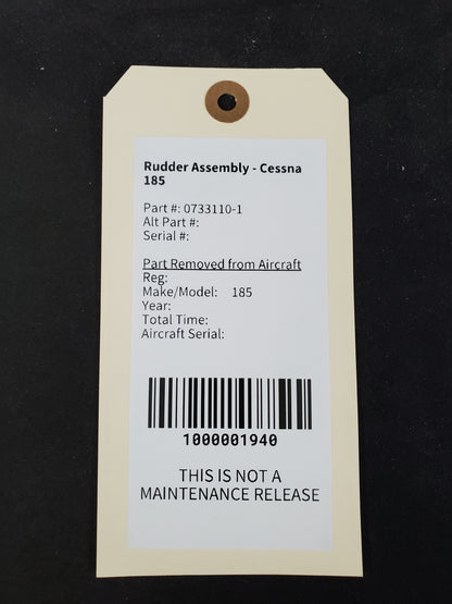 Rudder Assembly - Cessna 185