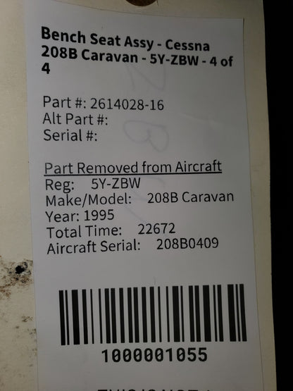 Bench Seat Assy - Cessna 208B Caravan - 5Y-ZBW - 4 of 4