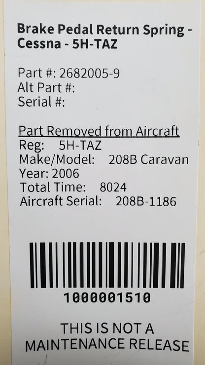 Brake Pedal Return Spring - Cessna - 5H-TAZ