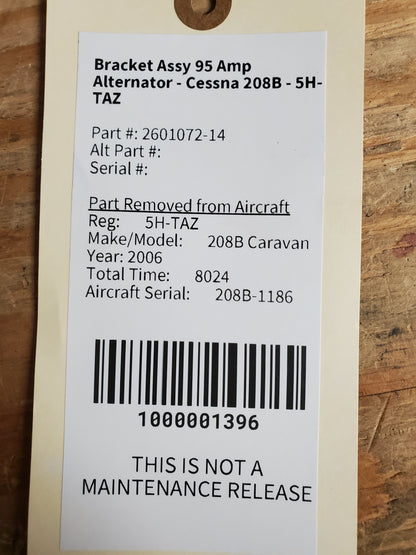 Bracket Assy 95 Amp Alternator - Cessna 208B - 5H-TAZ