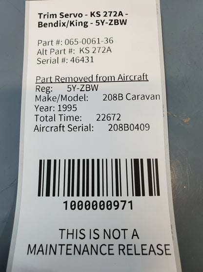 Trim Servo - KS 272A - Bendix/King - 5Y-ZBW
