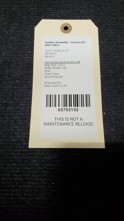 Rudder Assembly - Cessna 152 - MISC (VFC)