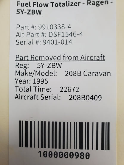 Fuel Flow Totalizer - Ragen - 5Y-ZBW