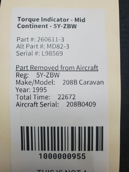 Torque Indicator - Mid Continent - 5Y-ZBW